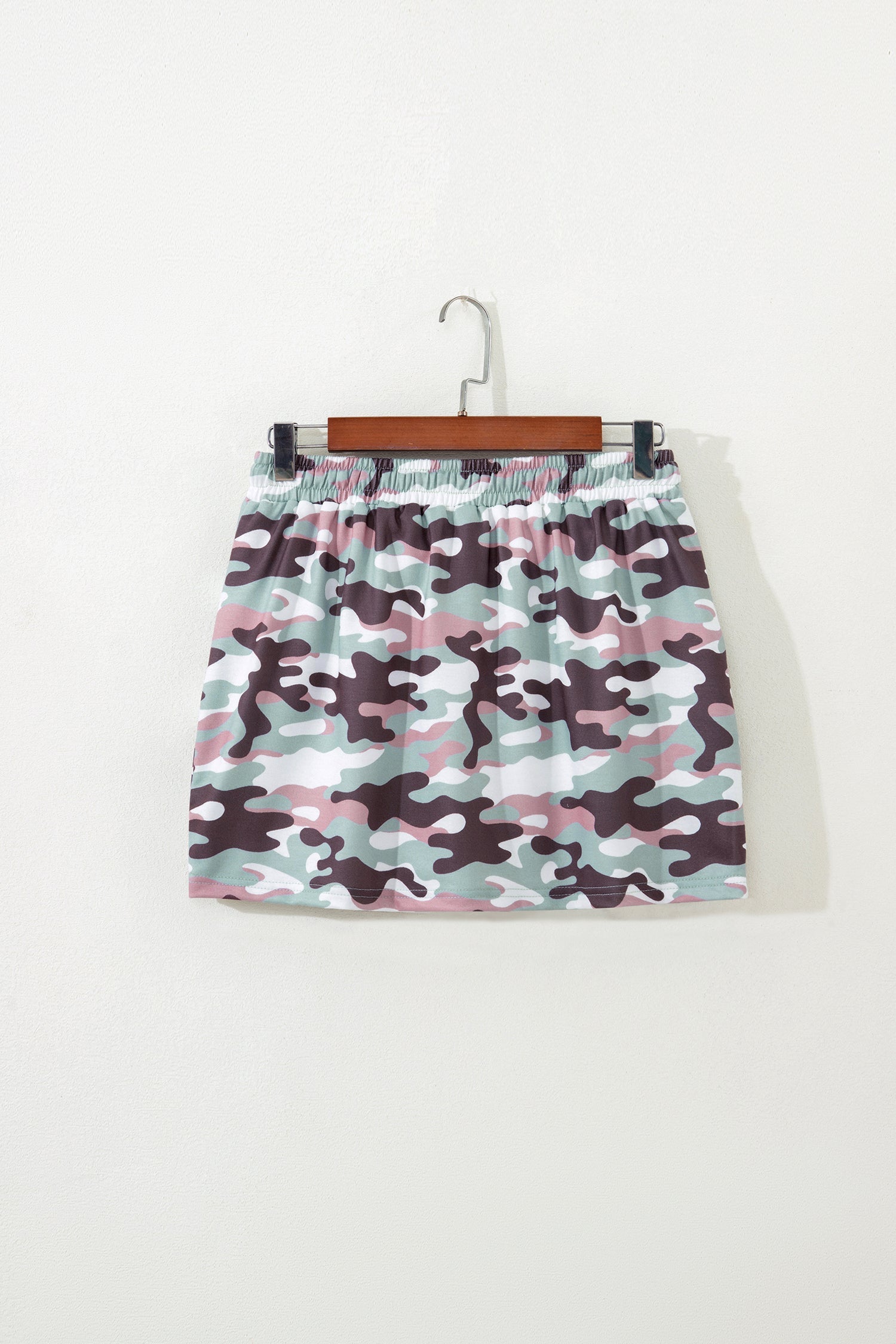 Women's Camo Drawstring High Waist Mini Skort