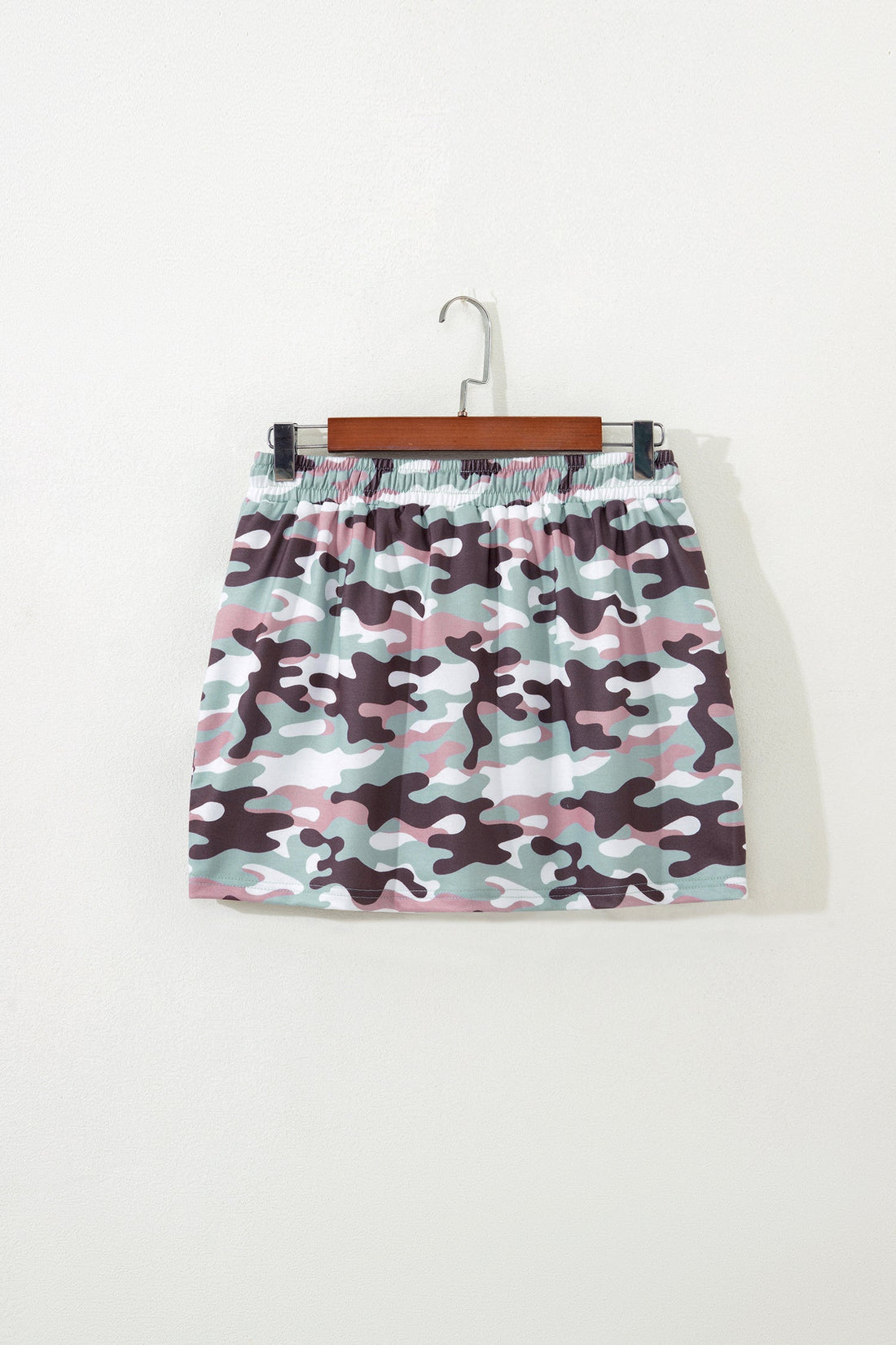 Women's Camo Drawstring High Waist Mini Skort