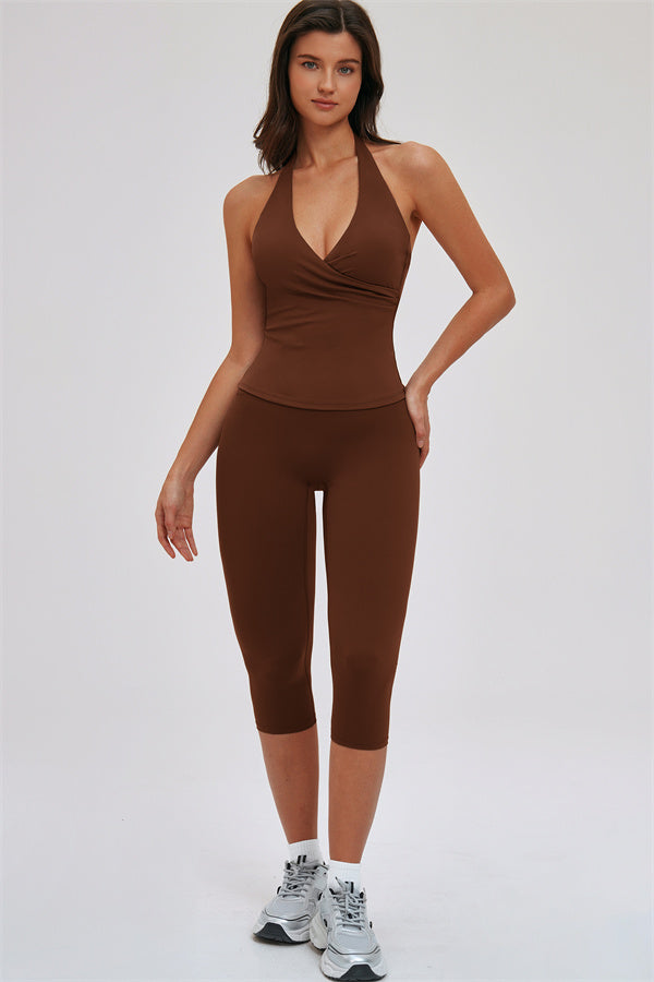 Women's "The Twirl" Halter Tank Top Capri Leggings 2-Piece Set