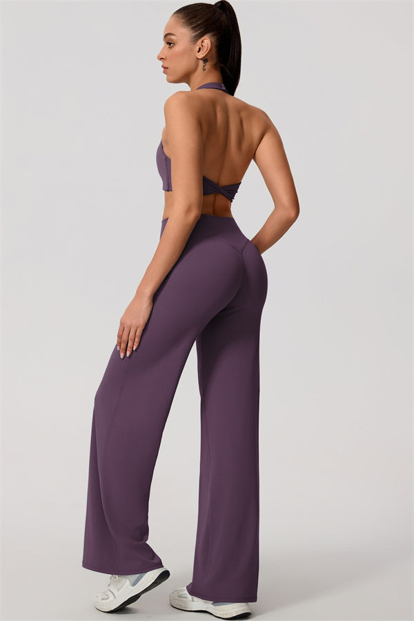 The Nestle Women's Sports Bra Straight Leg Pants 2-Piece Set