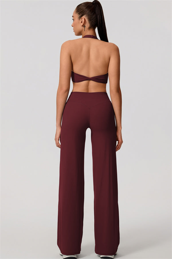 The Nestle Women's Sports Bra Straight Leg Pants 2-Piece Set