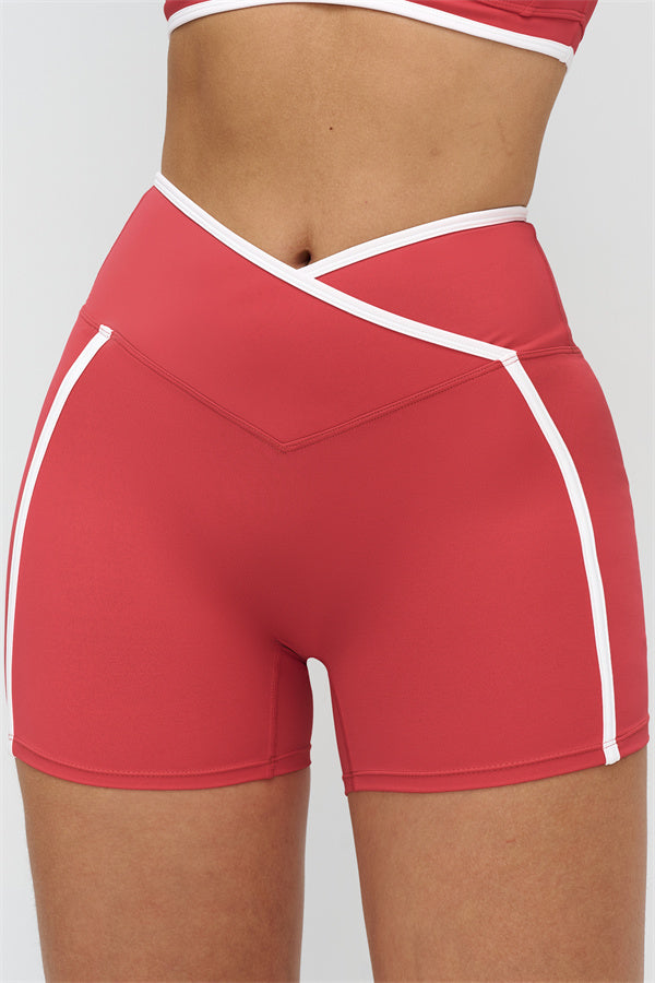 Women's "The Crave" Contrast Sports Bra Shorts 2-Piece Set