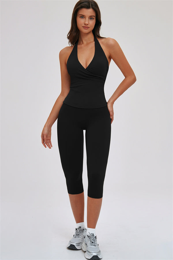 Women's "The Twirl" Halter Tank Top Capri Leggings 2-Piece Set