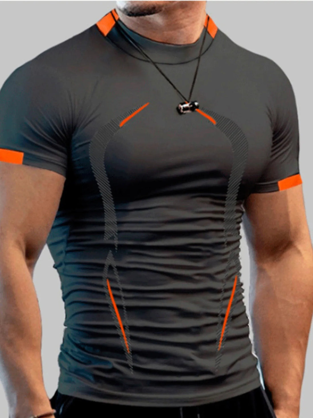 Men's Active Full Size Mock Neck Short Sleeve T-Shirt Plus Size