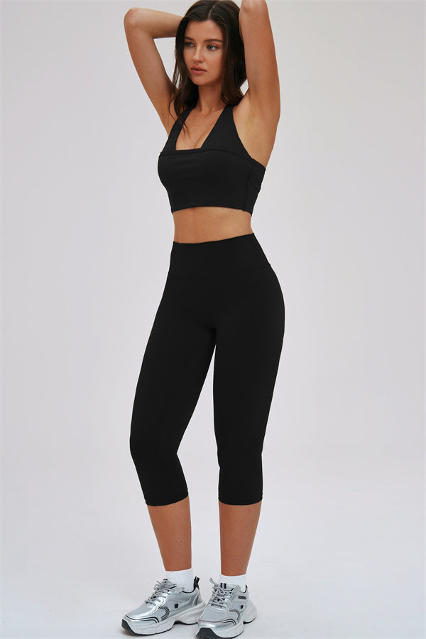 Women's "The Twirl" Halter Tank Top Capri Leggings 2-Piece Set