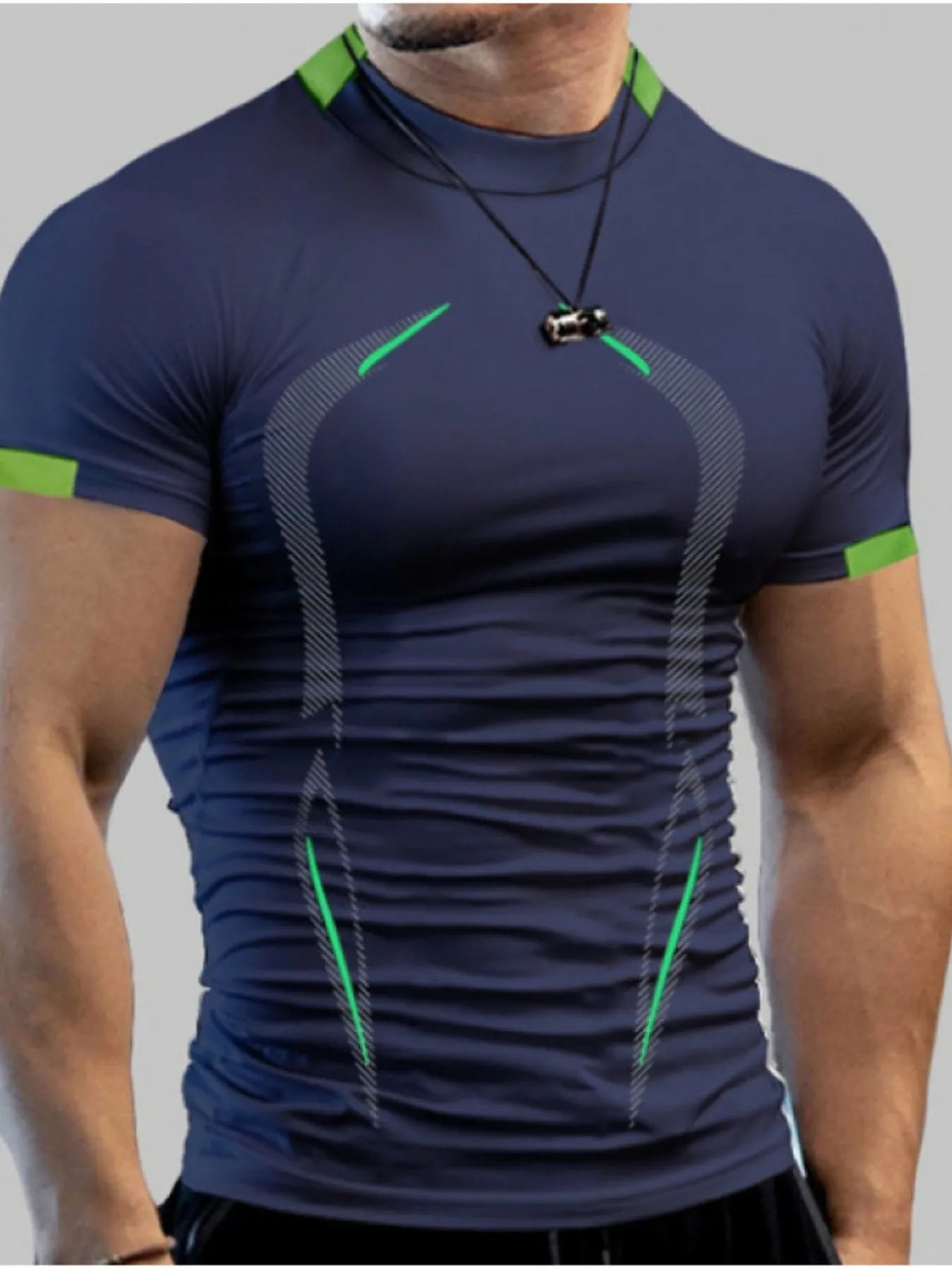 Men's Active Full Size Mock Neck Short Sleeve T-Shirt Plus Size