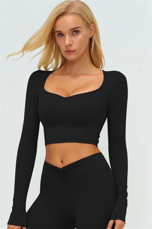 Women's The Lushness Long Sleeve Crop Top Shorts 2-Piece Set