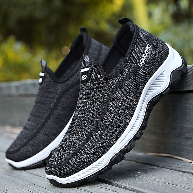 Men's Casual Flying Woven Slip-On Walking Shoes