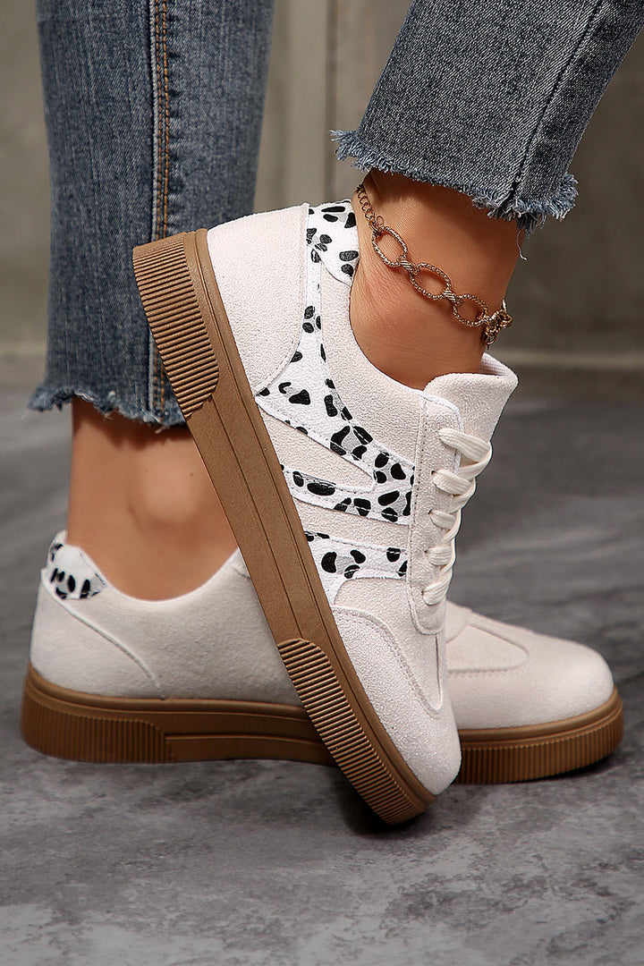 Samantha Leopard Print Lace Up Casual Shoes