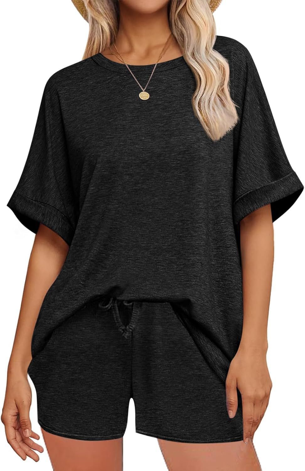 Women's Oversized T-Shirt & Drawstring Shorts Set – Ultimate Casual Comfort