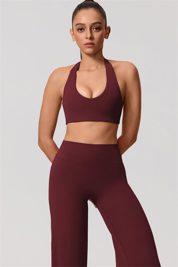 The Nestle Women's Sports Bra Straight Leg Pants 2-Piece Set