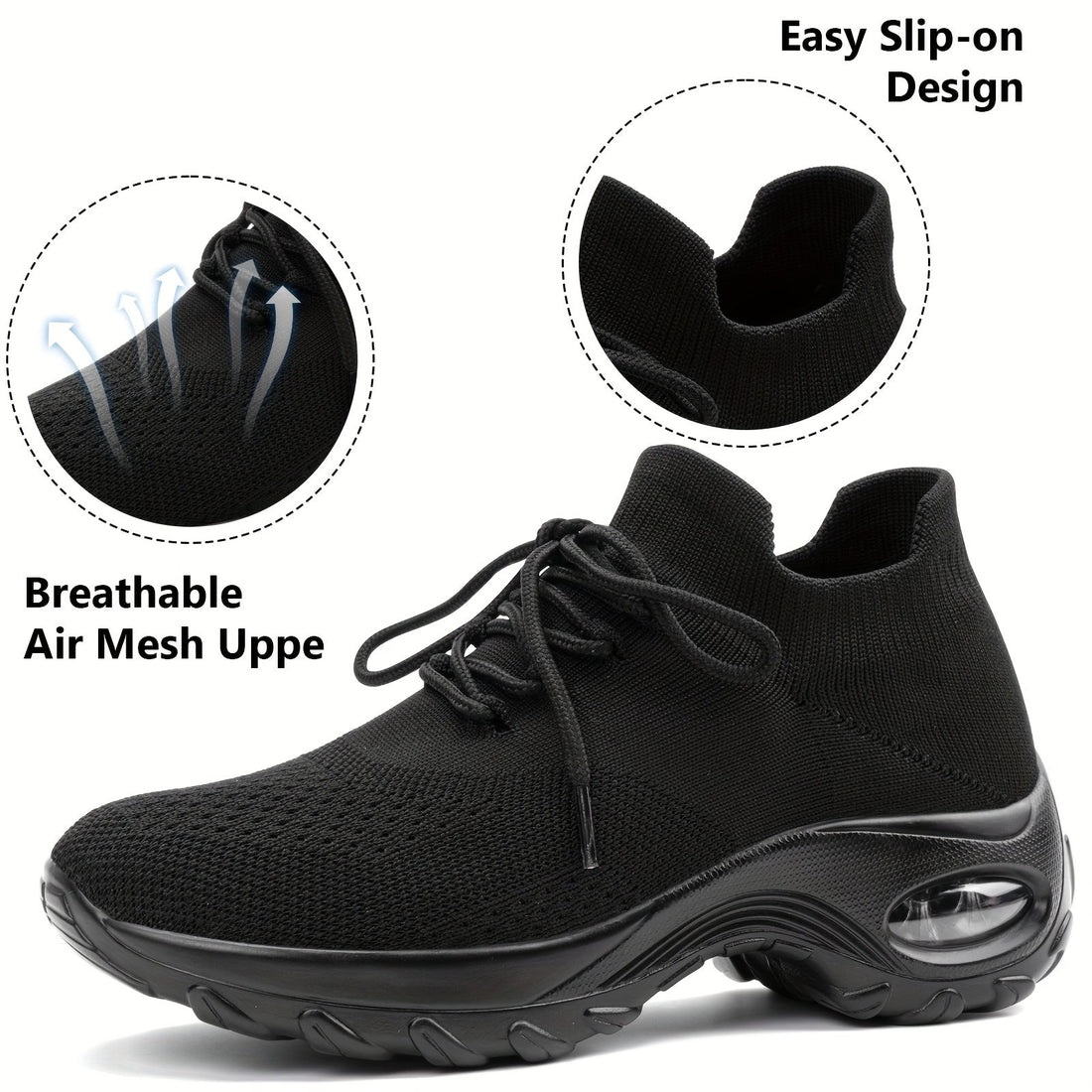 Women's Lightweight Cushioned Comfort Breathable Arch Sneakers