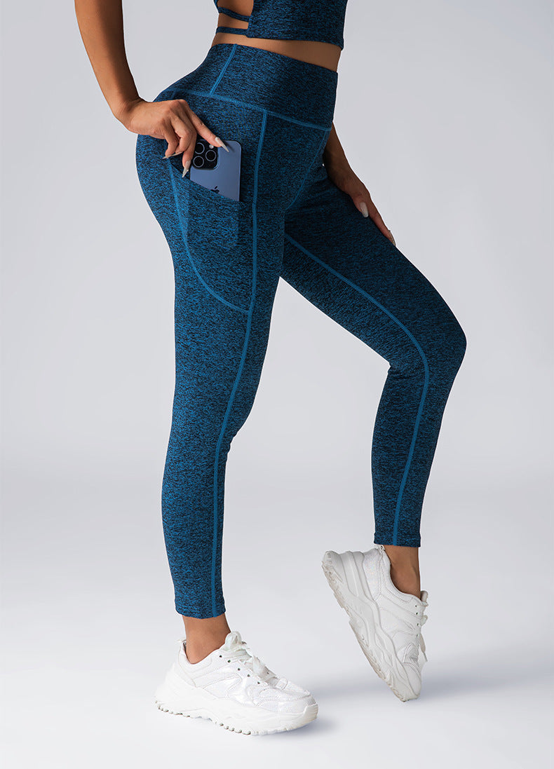 Women's Yoga High Waist Sport Two Piece Workout Set with pockets