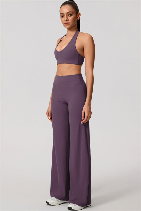 The Nestle Women's Sports Bra Straight Leg Pants 2-Piece Set