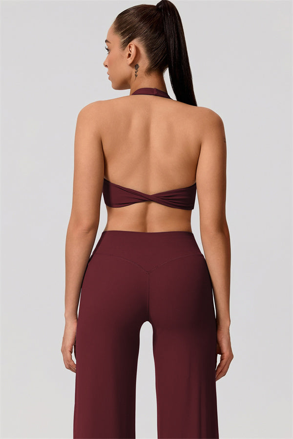 The Nestle Women's Sports Bra Straight Leg Pants 2-Piece Set