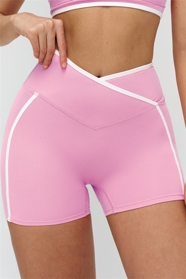 Women's "The Crave" Contrast Sports Bra Shorts 2-Piece Set