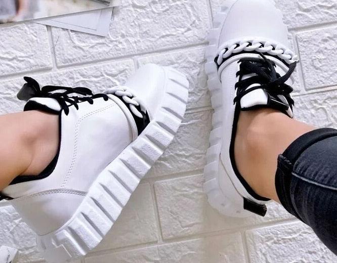 New Women's Purple Lightweight Comfortable Vulcanize Platform Sneakers