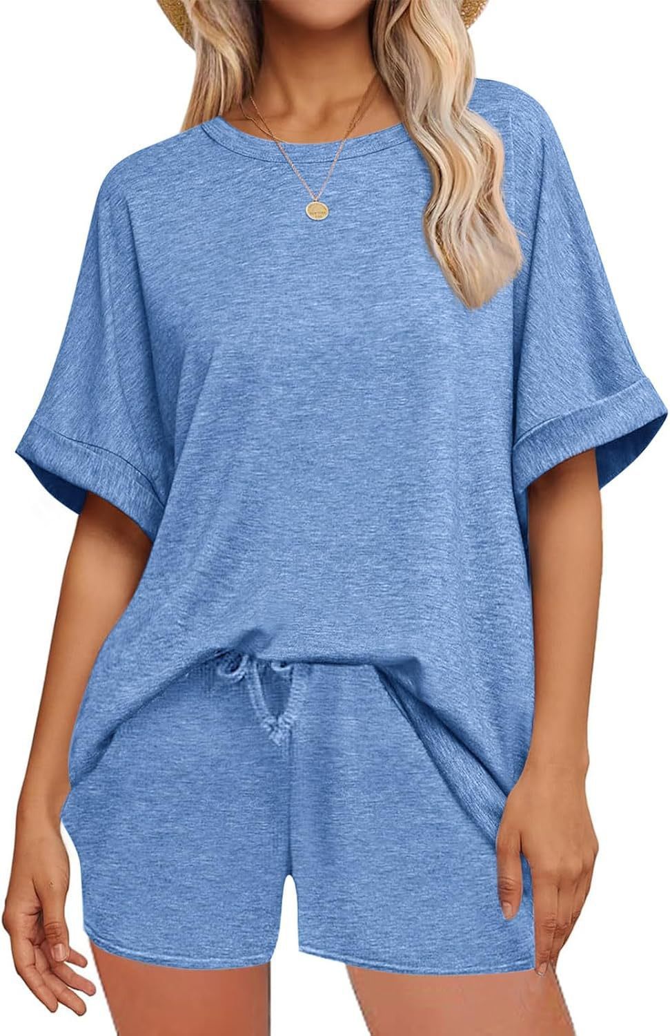 Women's Oversized T-Shirt & Drawstring Shorts Set – Ultimate Casual Comfort