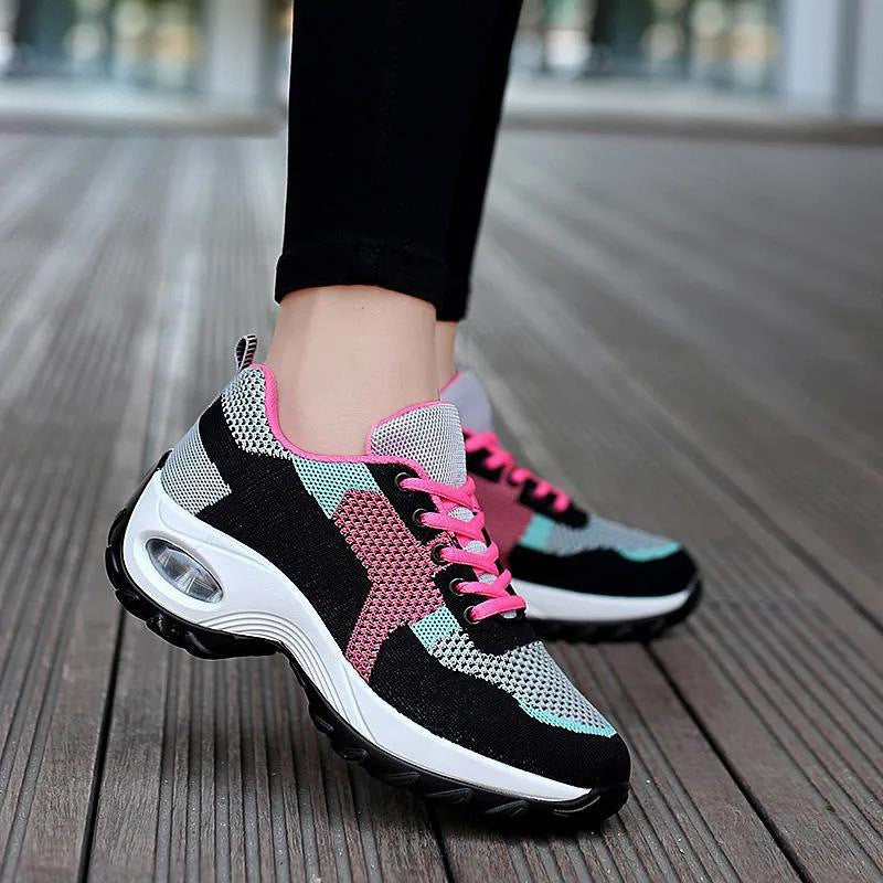 Women's Breathable Air-Cushioned Mesh Sneakers - Lightweight Athletic Walking Shoes