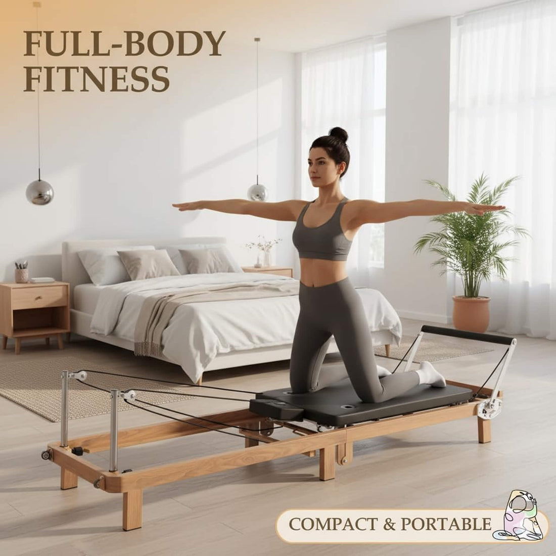 Core Pilates Apex Foldable Dual Resistance Pilates Reformer With Jumpboard