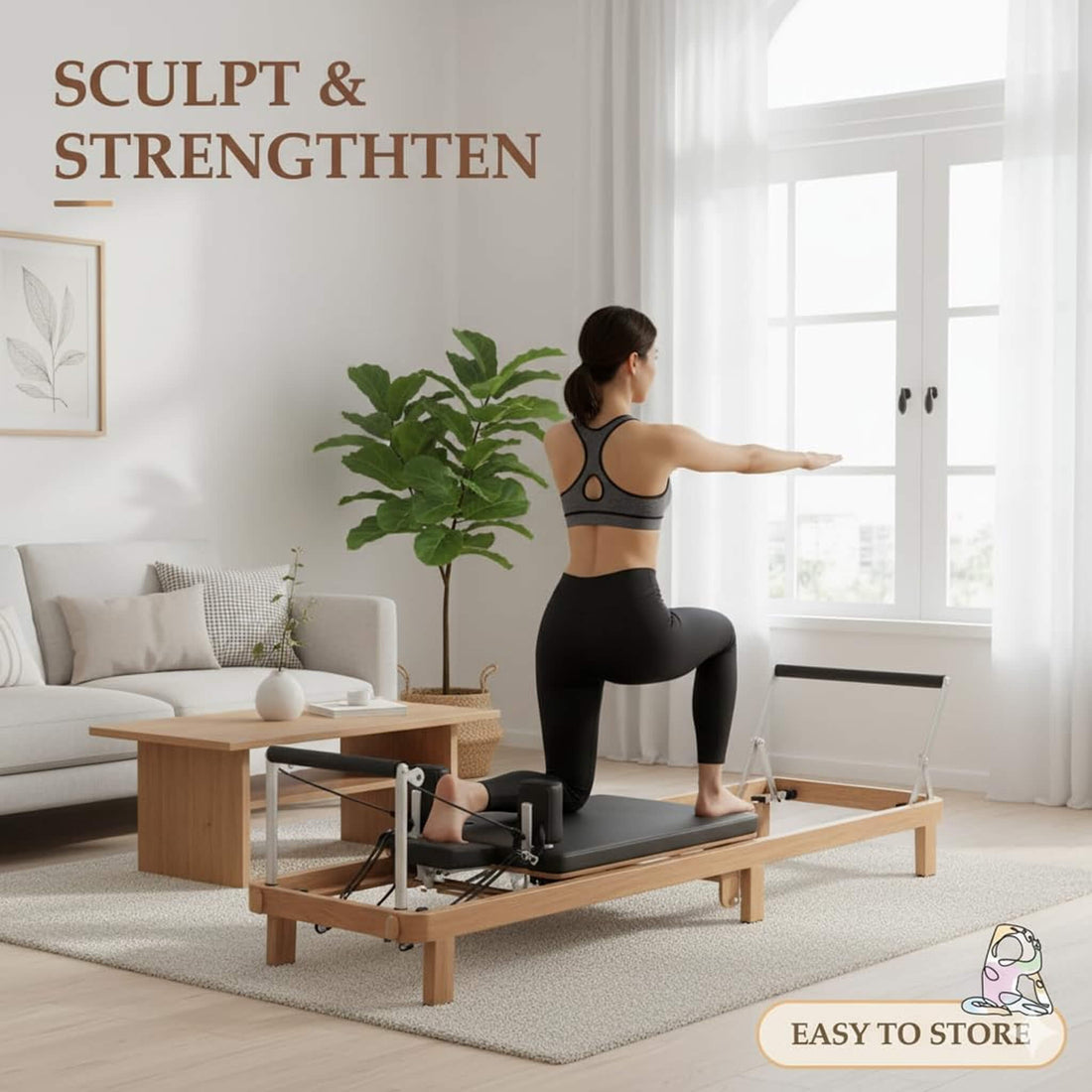 Core Pilates Apex Foldable Dual Resistance Pilates Reformer With Jumpboard