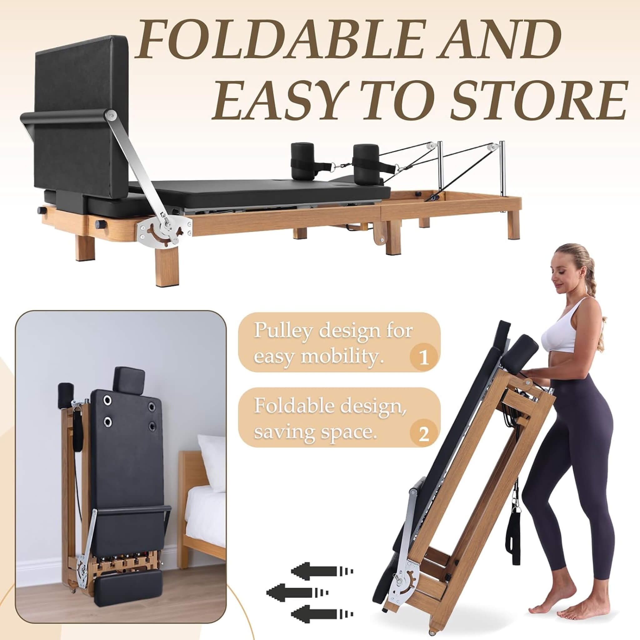 Core Pilates Apex Foldable Dual Resistance Pilates Reformer With Jumpboard