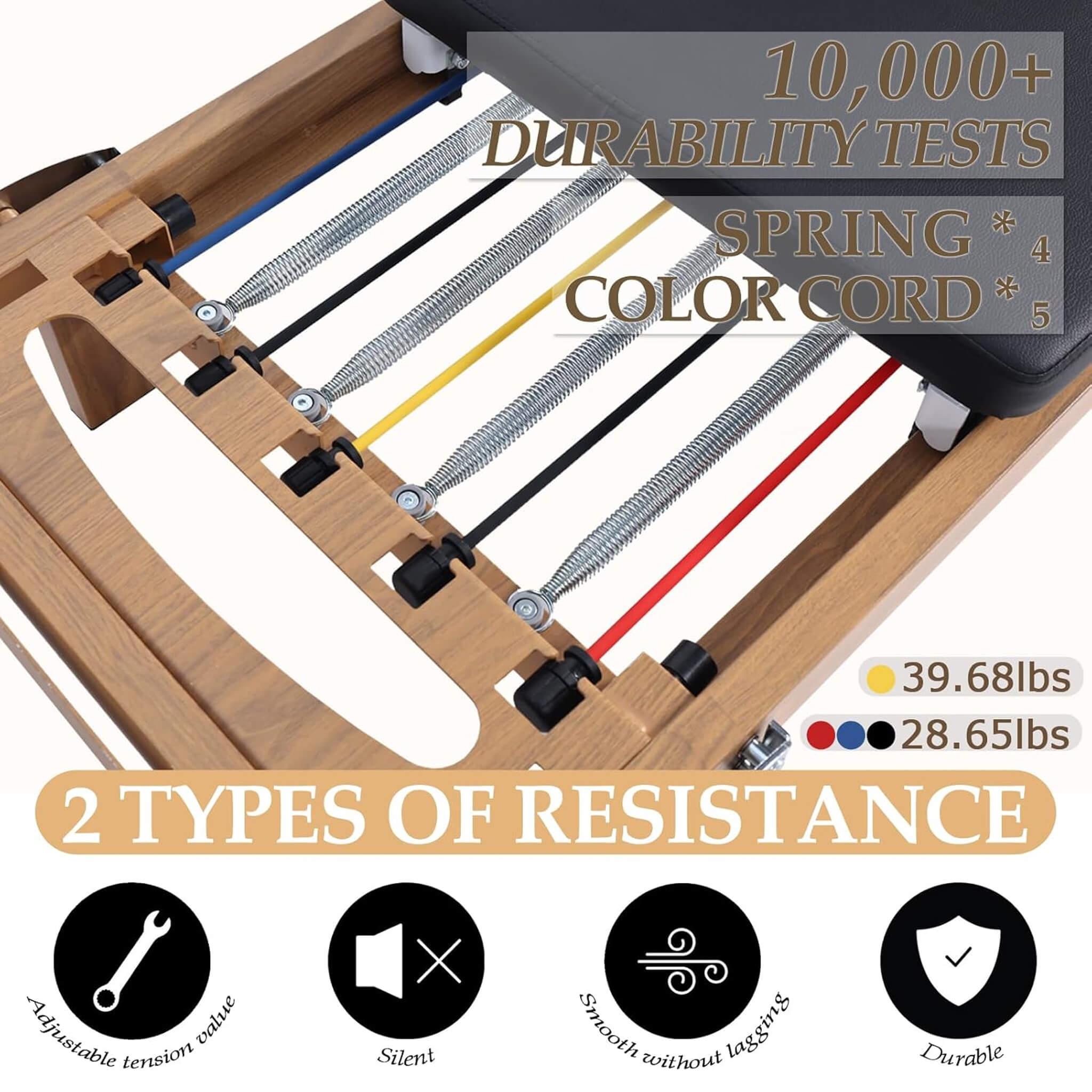 Core Pilates Apex Foldable Dual Resistance Pilates Reformer With Jumpboard