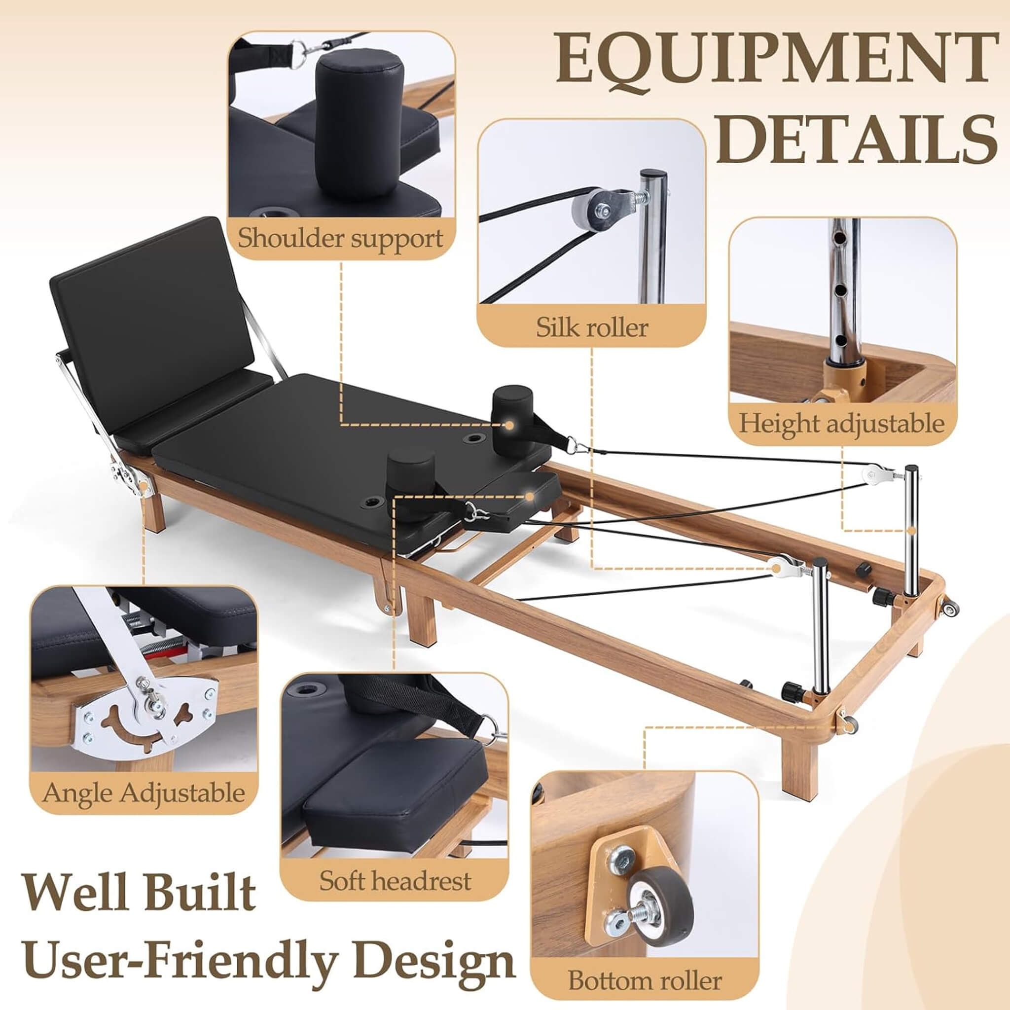 Core Pilates Apex Foldable Dual Resistance Pilates Reformer With Jumpboard