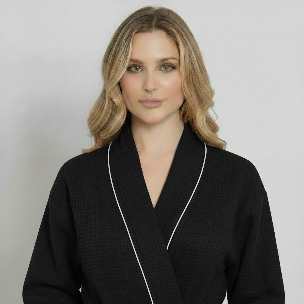 Women's Knee-Length Waffle Robe