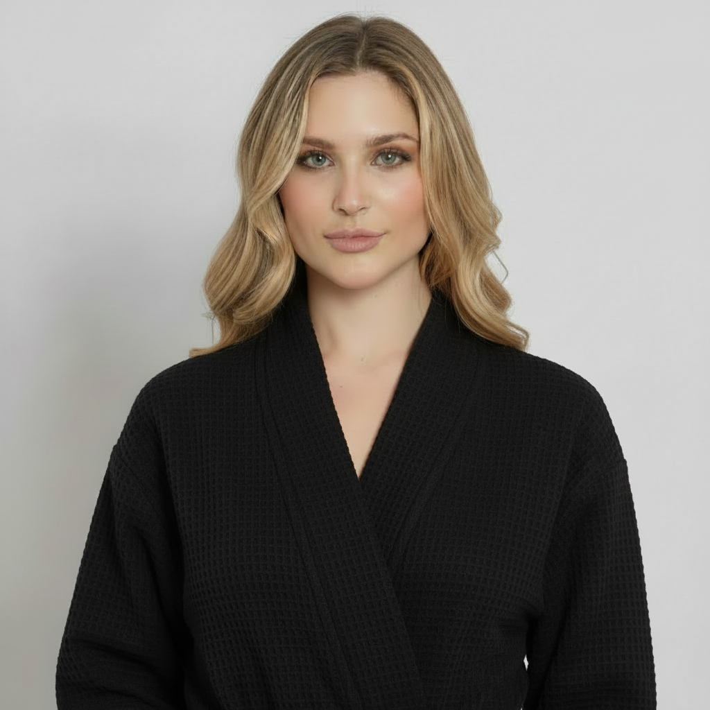 Women's Knee-Length Waffle Robe