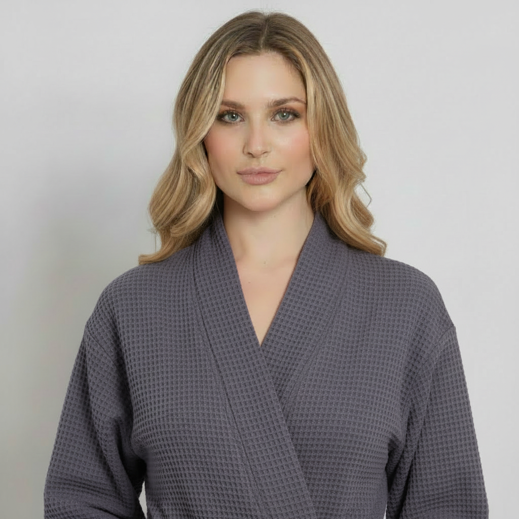 Women's Knee-Length Waffle Robe