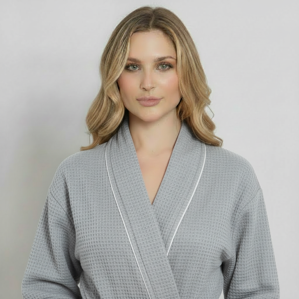 Women's Knee-Length Waffle Robe