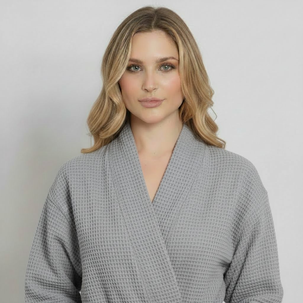 Women's Knee-Length Waffle Robe