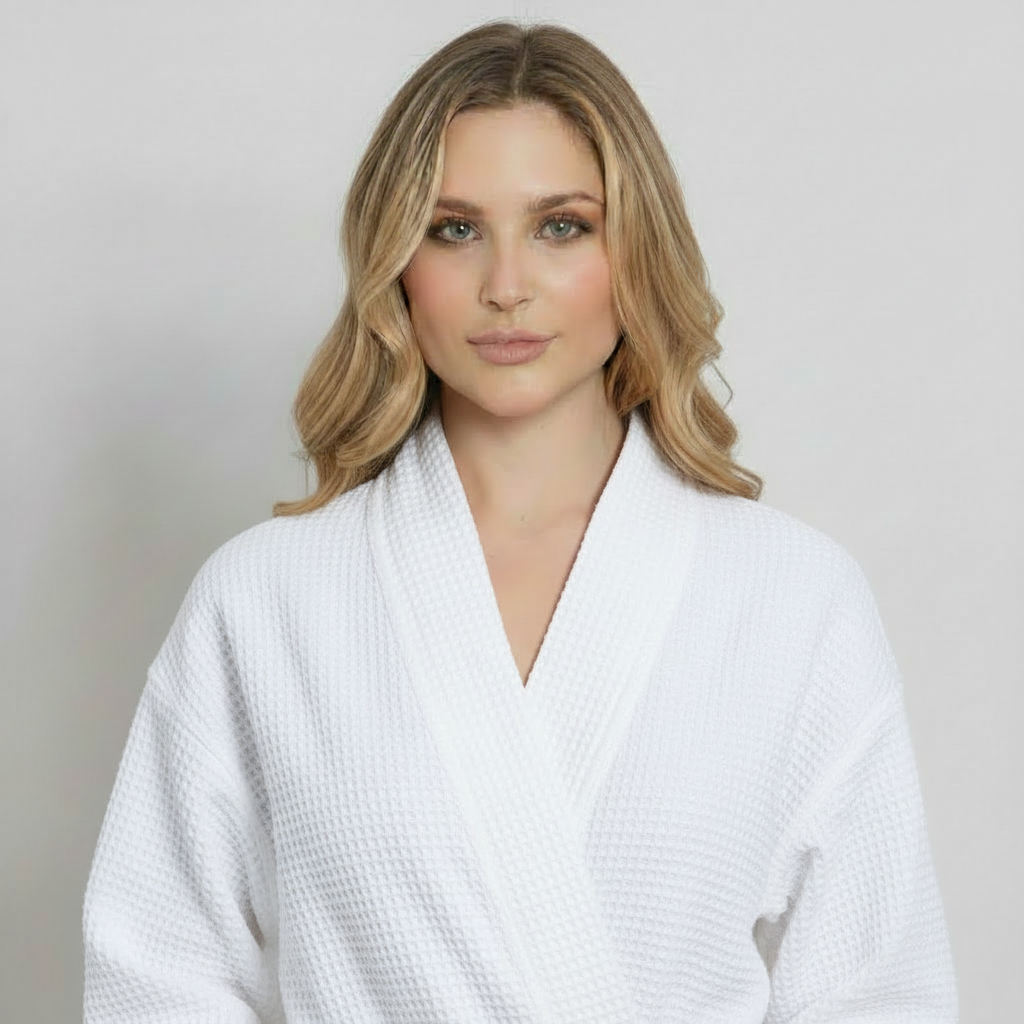 Women's Knee-Length Waffle Robe