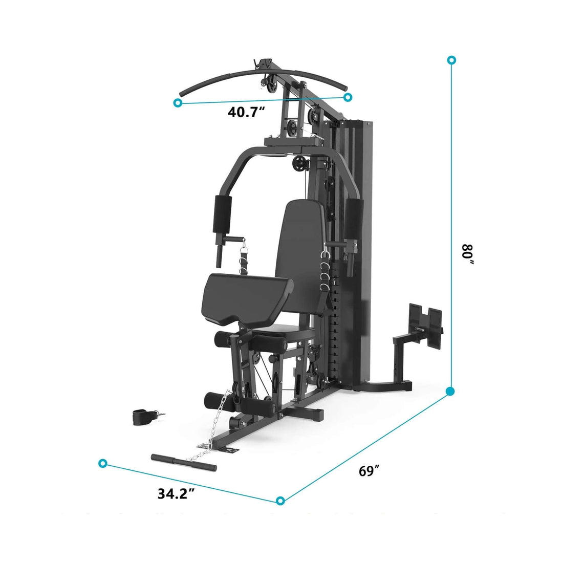 Rovix Heavy-Duty All-In-One Home Gym Workout Station For Full Body Strength Training