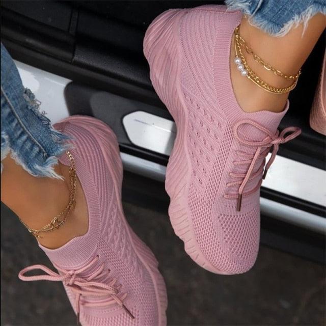 Women's Luxury Casual Comfortable Mesh Lace-Up Sneakers