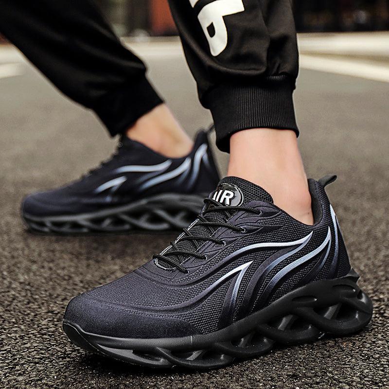 Men's Casual Breathable Flame Print Running Mesh Sneakers