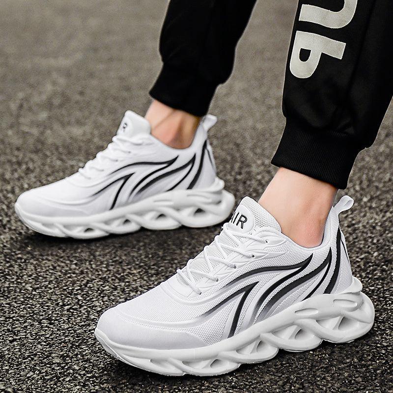 Men's Casual Breathable Flame Print Running Mesh Sneakers