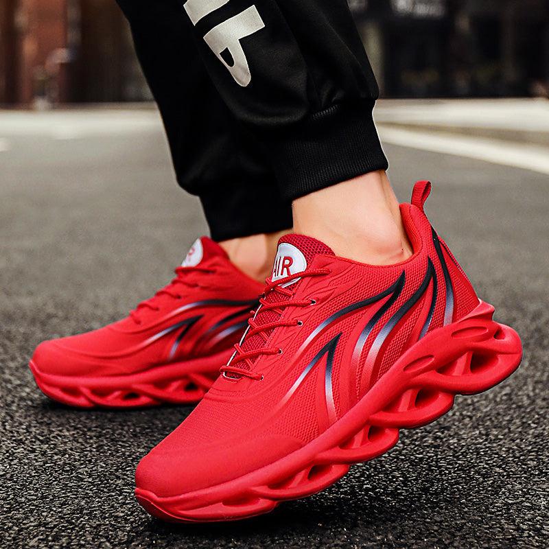 Men's Casual Breathable Flame Print Running Mesh Sneakers