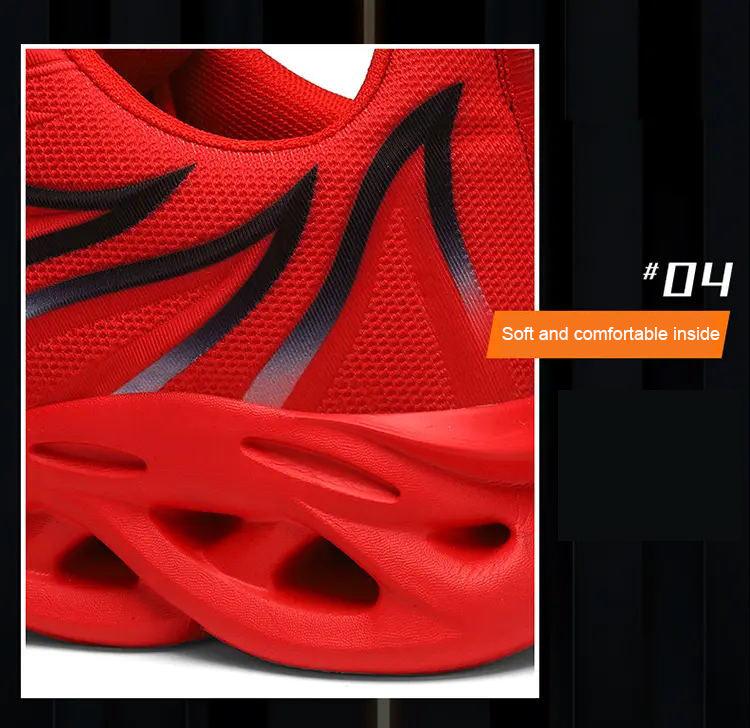 Men's Casual Breathable Flame Print Running Mesh Sneakers