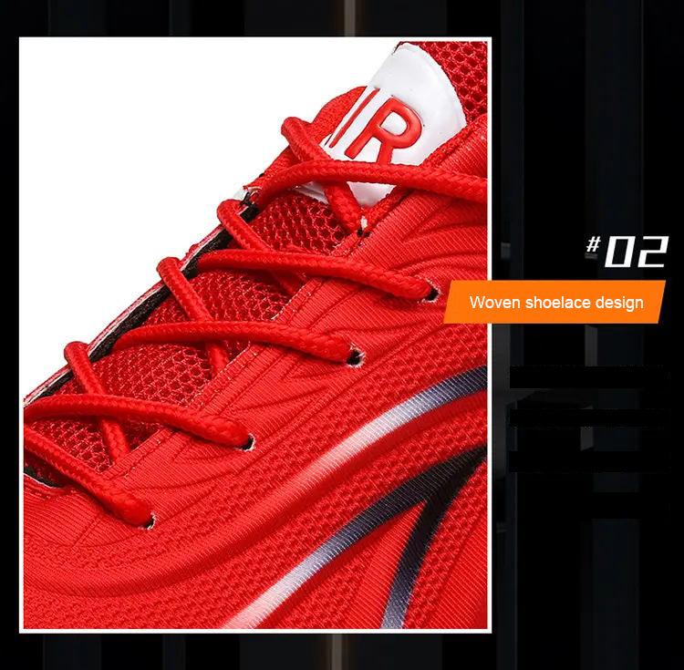 Men's Casual Breathable Flame Print Running Mesh Sneakers