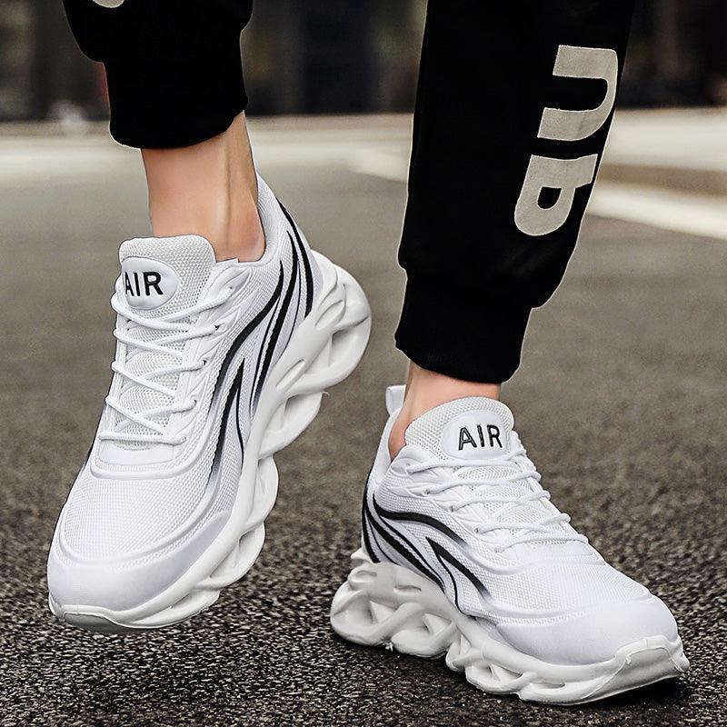 Men's Casual Breathable Flame Print Running Mesh Sneakers