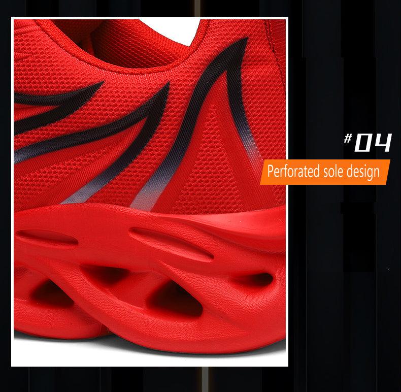 Men's Flame Printed Weave Comfortable Running Sneakers