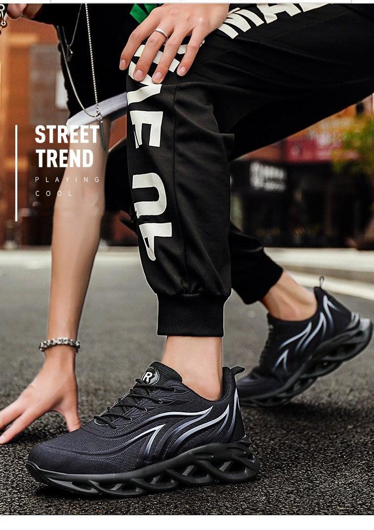 Men's Flame Printed Weave Comfortable Running Sneakers