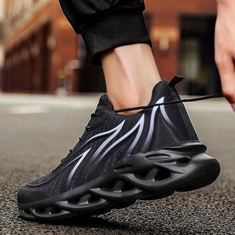 Men's Flame Printed Weave Comfortable Running Sneakers