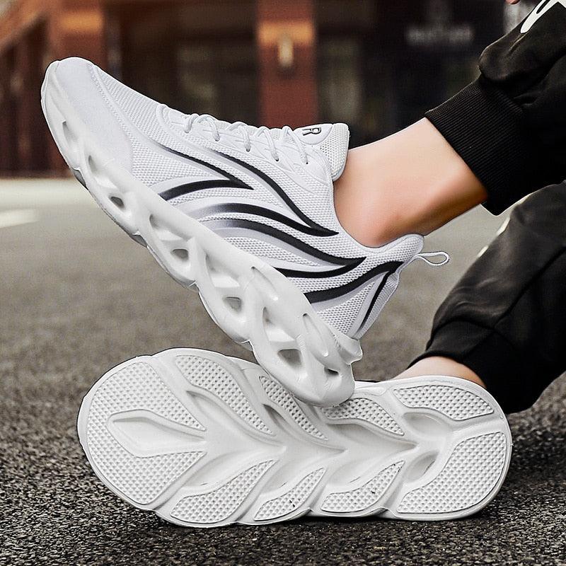 Men's Flame Printed Weave Comfortable Running Sneakers
