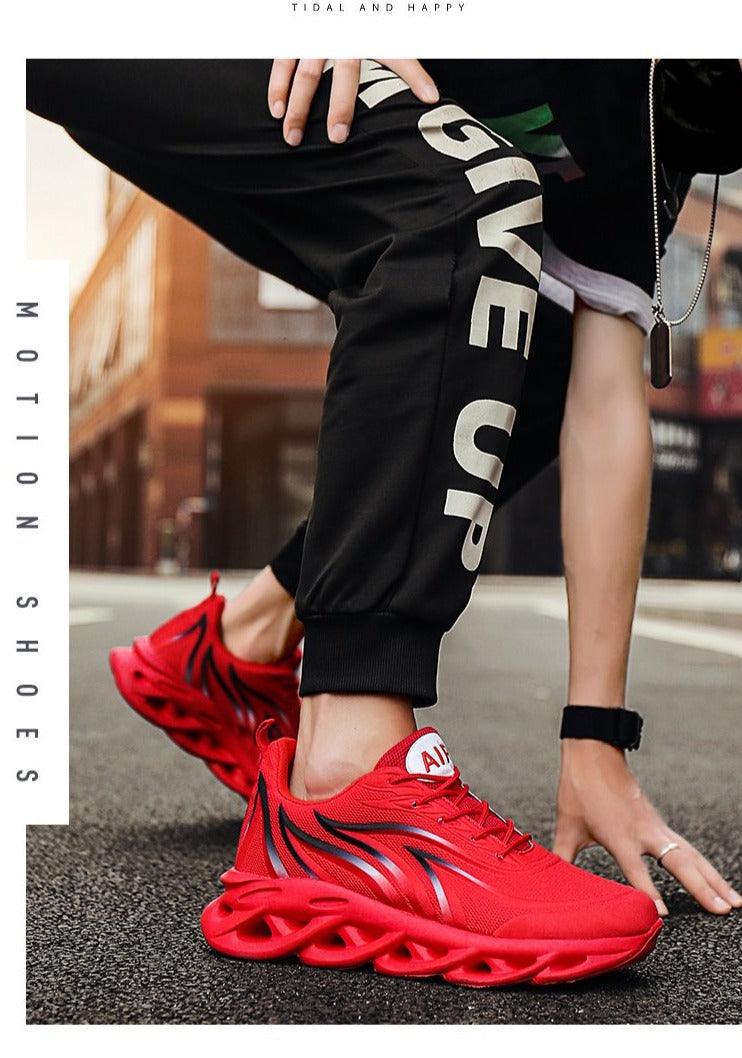 Men's Flame Printed Weave Comfortable Running Sneakers