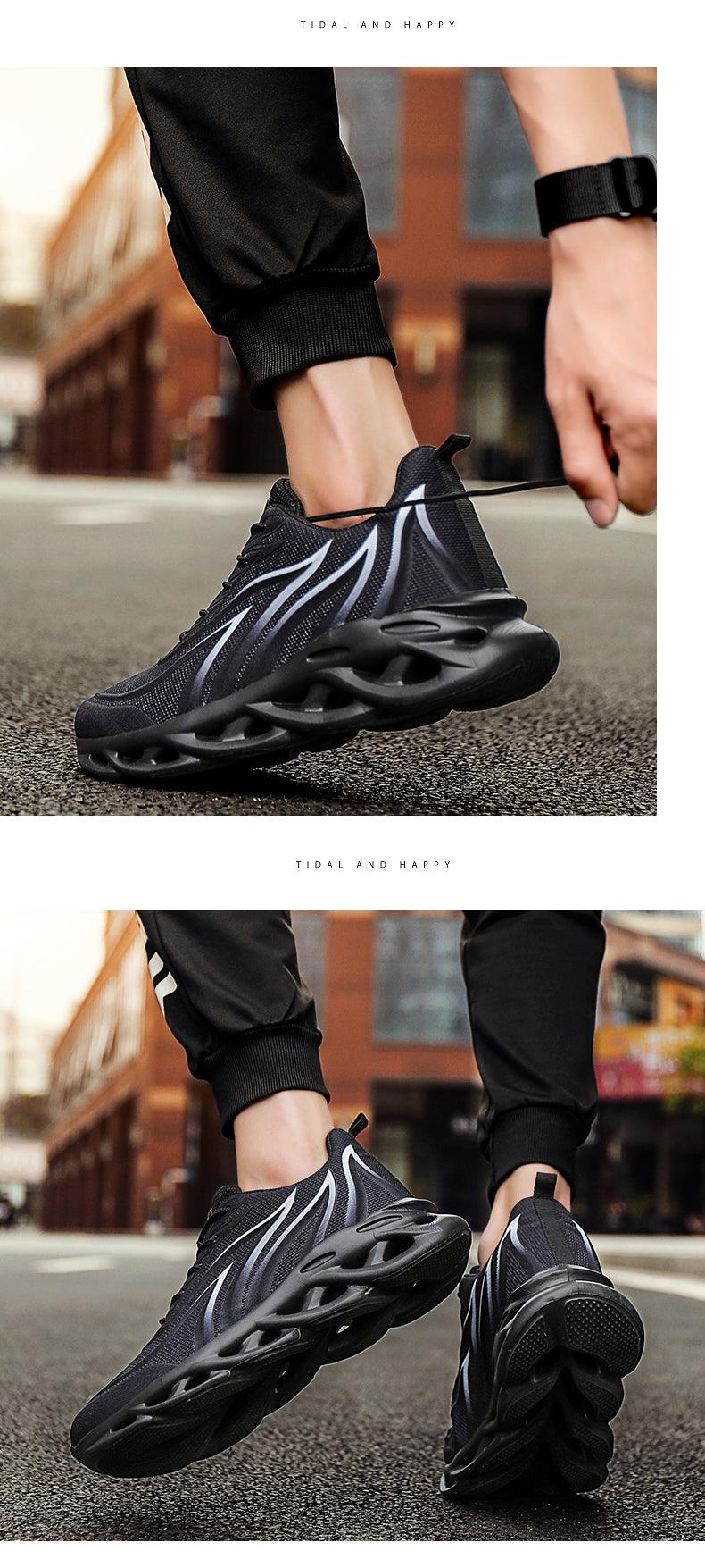 Men's Flame Printed Weave Comfortable Running Sneakers
