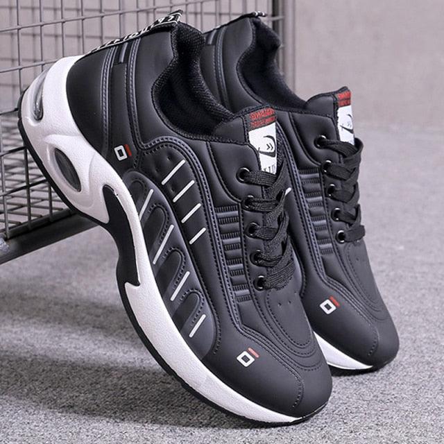 Men's Leather Casual Trainer Sneakers