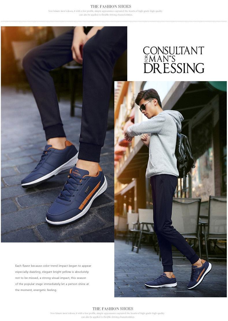 Men's Leather Casual Comfortable Luxury Sneakers